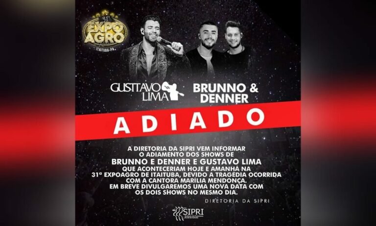 Show de Gustavo Lima é adiado em Santarém e Itaituba