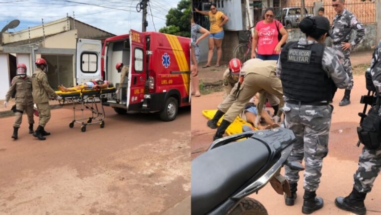 Motociclista se choca em porta de veículo no bairro Jardim das Araras