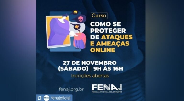 FENAJ abre inscrições para curso “Como se proteger de ataques e ameaças online”