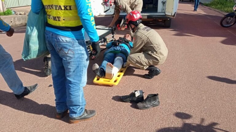 Acidente deixa mototaxista com suspeita de fratura em Itaituba, no PA