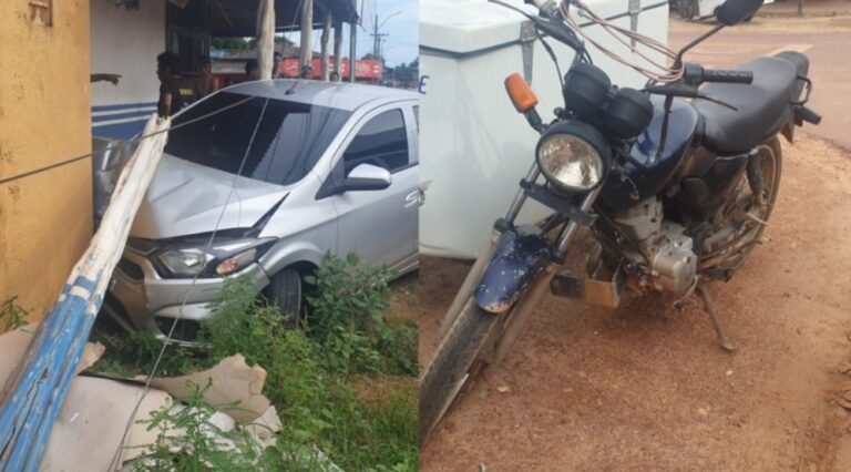 Avanço de preferencial causa acidente no Bairro Santo Antônio em Itaituba, no PA