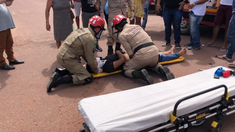 Colisão entre carro e moto deixa uma pessoa ferida no Bairro Perpétuo Socorro em Itaituba