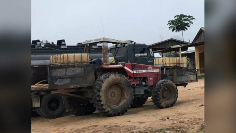 Bandidos rendem motorista e roubam trator carregado de combustível na região garimpeira de Itaituba