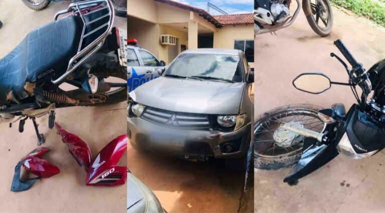 Caminhonete invade estabelecimento e atropela mototaxista em Jacareacanga, no PA