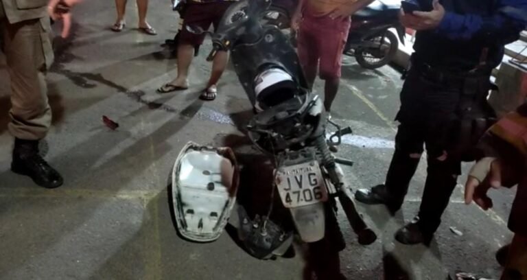 Acidente envolvendo uma viatura do corpo de bombeiro e um motociclista em Itaituba