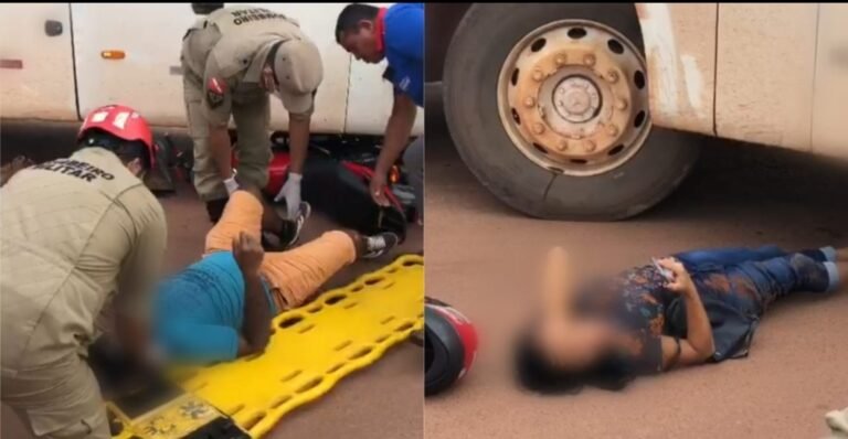 Motociclista colide com ônibus em rotatória em Itaituba, no PA