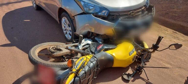 Motociclista avança preferencial e é atingido por carro em Itaituba, no PA