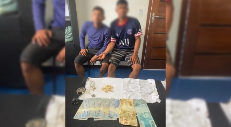 Dupla é presa suspeita de tráfico de drogas em Miritituba, no PA