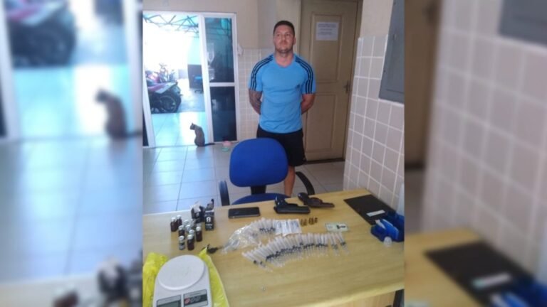 Homem é preso em residencial por venda de anabolizantes e porte ilegal de arma de fogo