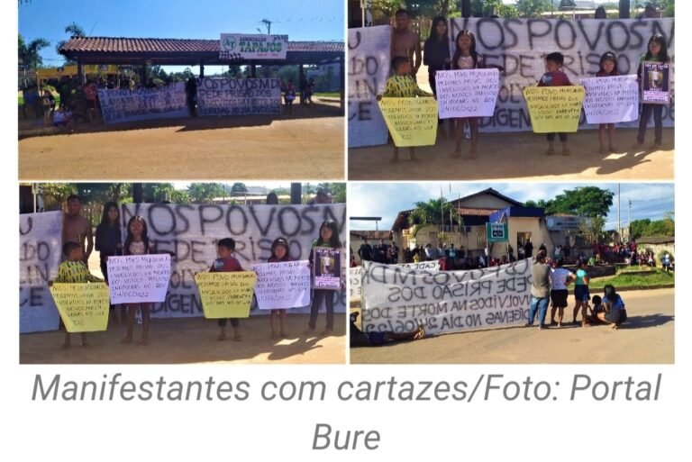 Jacareacanga: INDÍGENAS MUNDURUKU REALIZAM MANIFESTAÇÃO PEDINDO JUSTIÇA PELA MORTE DE DOIS INDÍGENAS EM ACIDENTE AUTOMOBILÍSTICO
