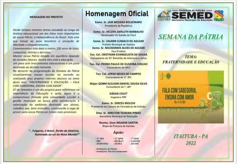 Secretaria Municipal de Educação divulga programação da Semana da Pátria 2022