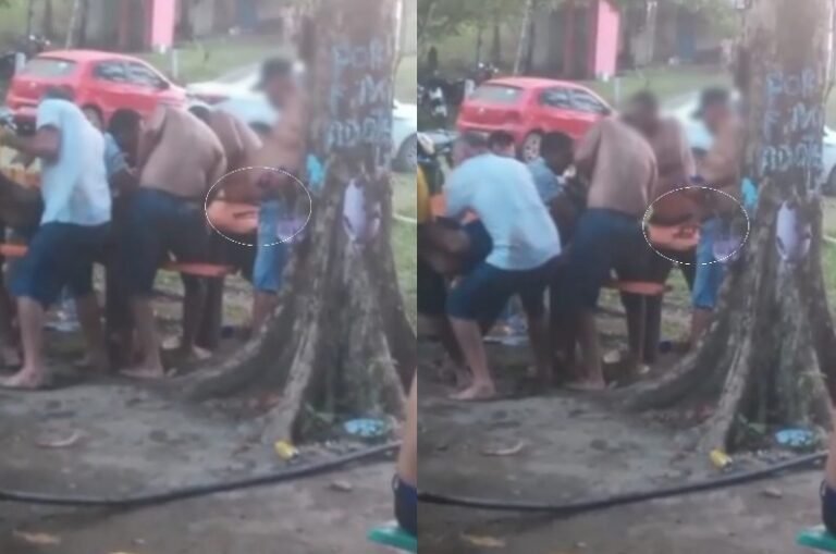 Homem suspeito de furtar celular em balneário é agredido em Brasil Novo, no PA