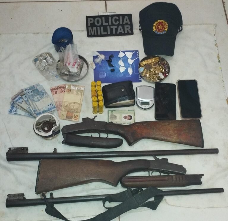 Homem é preso suspeito de tráfico de drogas e porte ilegal de arma de fogo