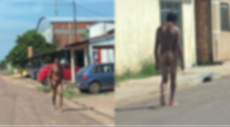 Homem é visto andando completamente nu em via pública em Itaituba, no PA