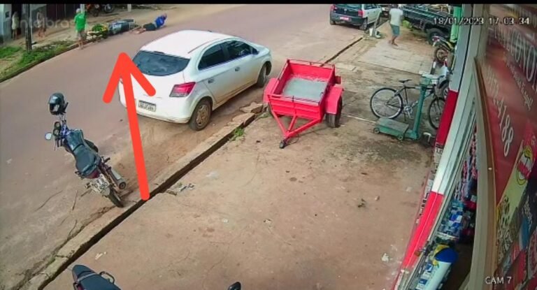 Vídeo: Idoso de 76 anos é atingindo por motocicleta no bairro Piracanã em Itaituba, no PA