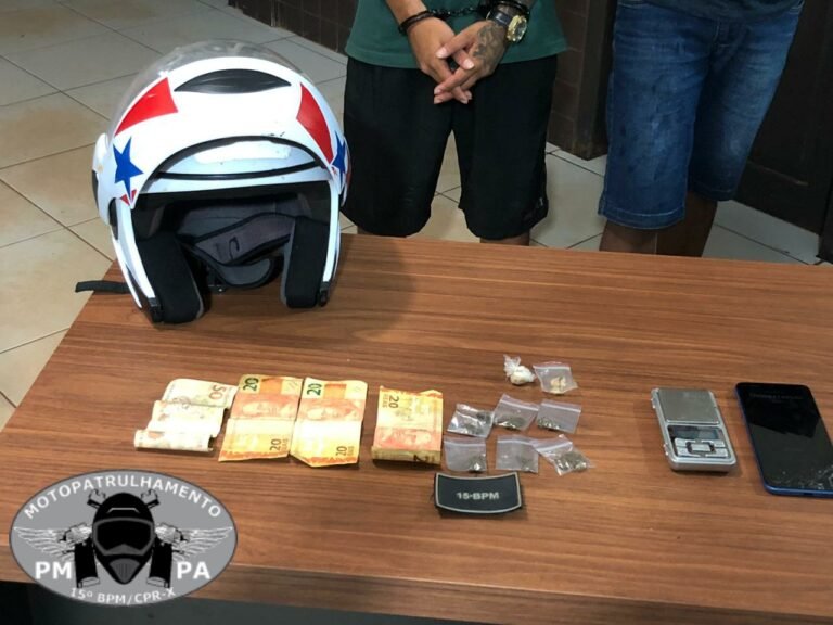 Dupla é presa suspeita de tráfico de drogas no centro comercial em Itaituba