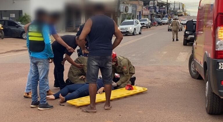 Motociclista colide em lateral de veículo no bairro Bela Vista, em Itaituba