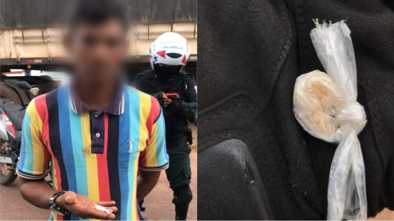 Homem com droga é preso pelo motopatrulhamento da PM, em Itaituba
