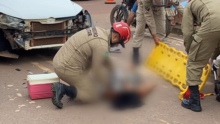 VÍDEO: Carro e moto se chocam em cruzamento do bairro São Tomé, em Itaituba