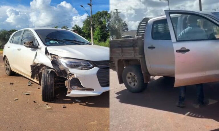 Colisão entre carros na BR-230 deixa danos materiais, em Itaituba