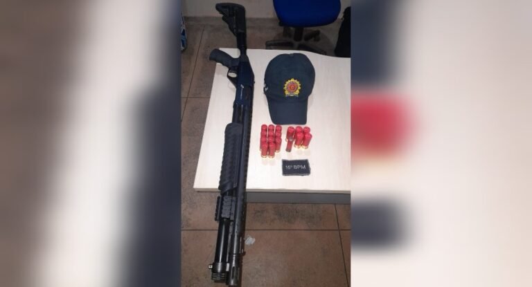 PM apreende arma de fogo na região garimpeira