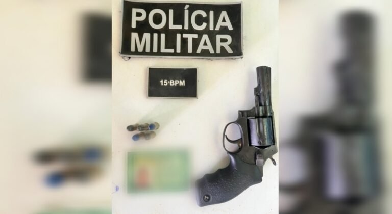 Homem é preso após efetuar disparos de arma de fogo em via pública