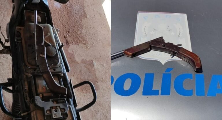 PM recupera moto roubada e apreende arma caseira