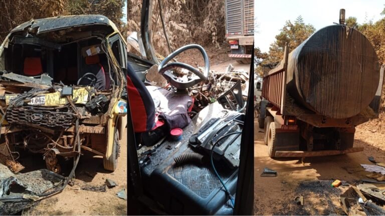 Micro-ônibus colide na traseira de caminhão  tanque na BR-230