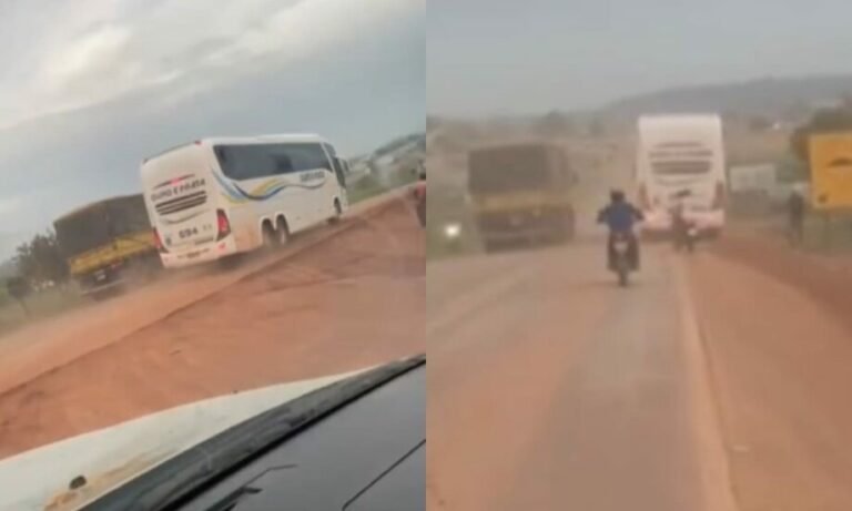 Vídeo: Motorista de carreta é flagrado realizando ultrapassagem proibida na BR-163