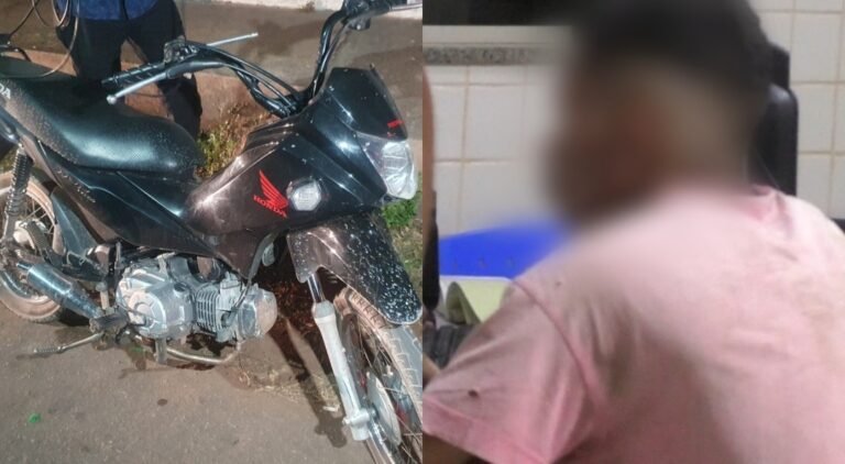 Jovem é detido por empinar motocicleta em via pública