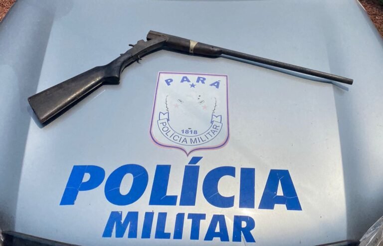 Espingarda abandonada é apreendida pela PM em Miritituba