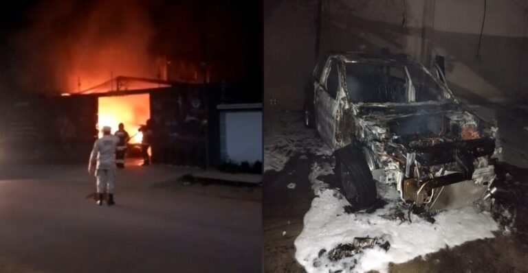 Vídeo: Carro fica completamente destruído após pegar fogo em Itaituba, no PA