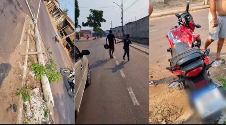 Motociclista colide e derruba poste em Itaituba  no PA