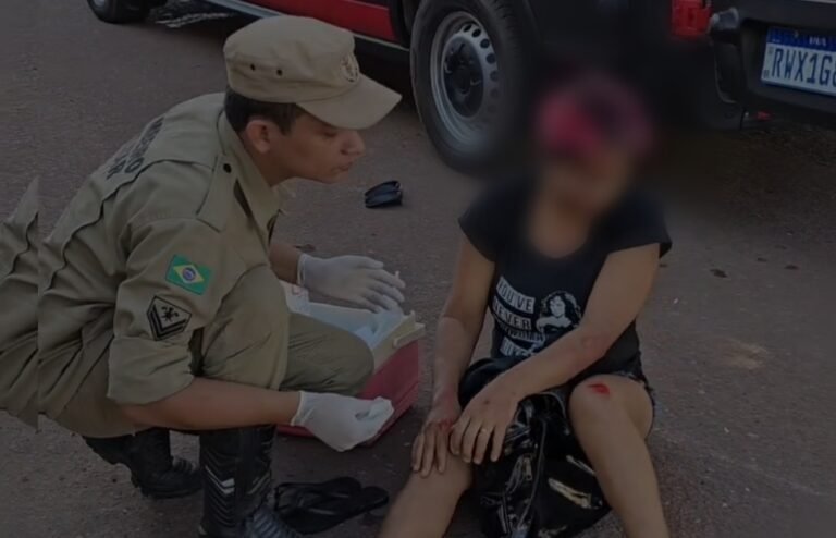 Motociclista fica ferida após cachorro atravessar a rua e causar acidente em Itaituba, no PA
