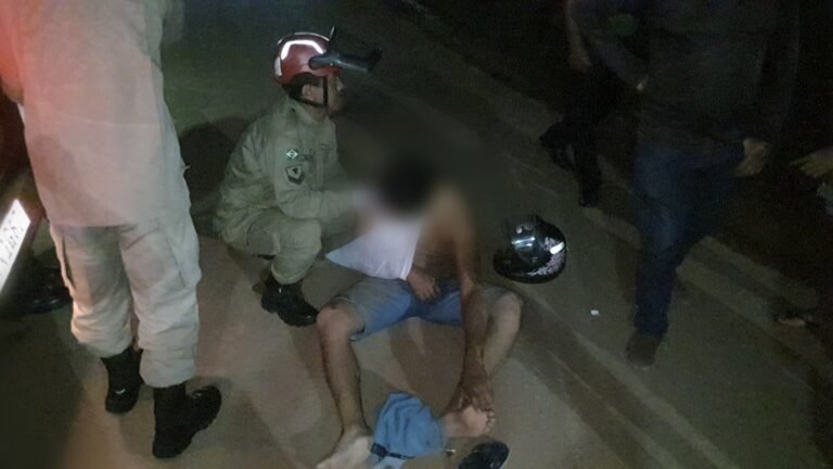 Motociclista cai e fica ferido ao passar por quebra-molas em Itaituba, no PA