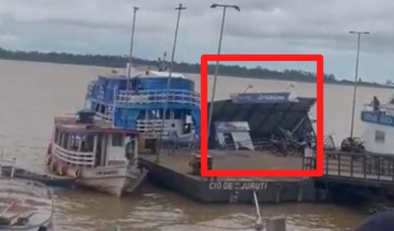 Vídeo: Porto hidroviário da lancha Tapajós naufraga após tempestade em Juruti, no PA