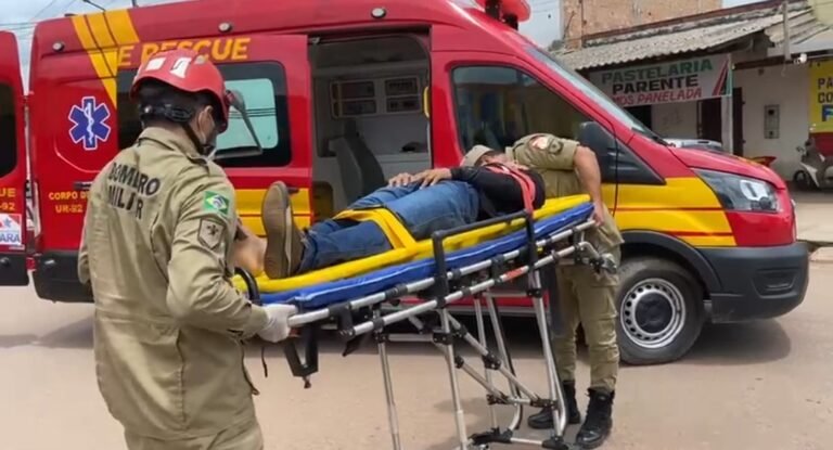 Motociclista tem suspeita de fratura no pé; após acidente em Itaituba, no PA