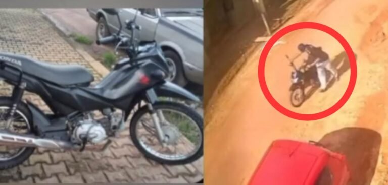 Moto é roubada e câmeras de segurança capturam momento do crime em Itaituba, no PA