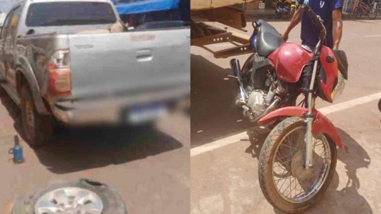 Acidente de trânsito em Itaituba envolve motocicleta e caminhonete Hilux