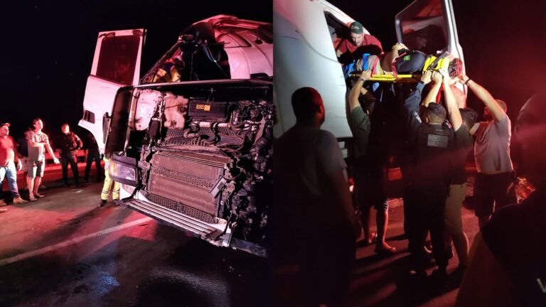 Motorista de Carreta Avança Preferencial e Colide Frontalmente com Outra Carreta