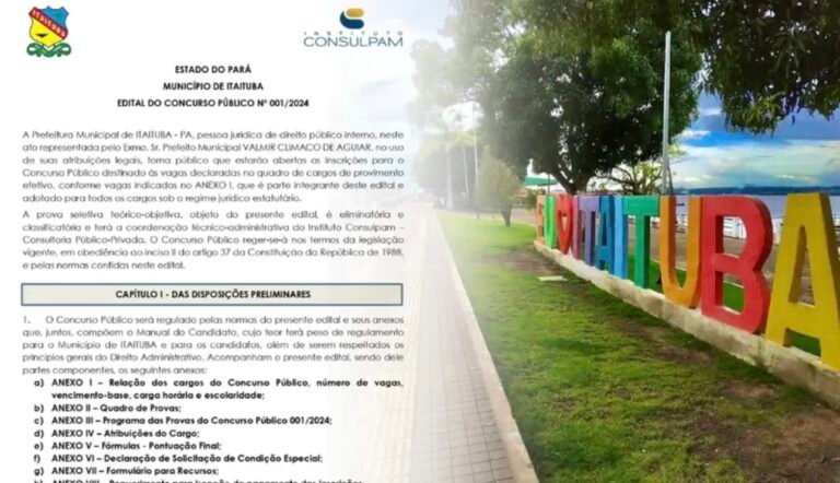 Edital do Concurso Público de Itaituba é Republicado com Alterações Salariais