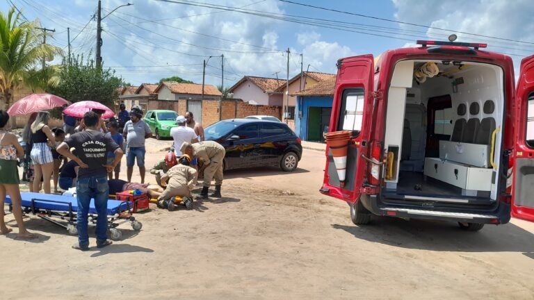Acidente entre carro e motocicleta no residencial Viva Itaituba deixa entregador ferido