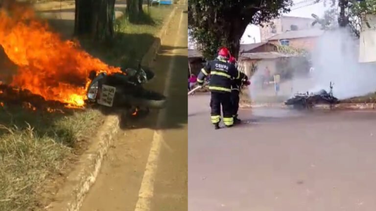 Motociclista Ateia Fogo em Veículo Durante Fiscalização em Altamira
