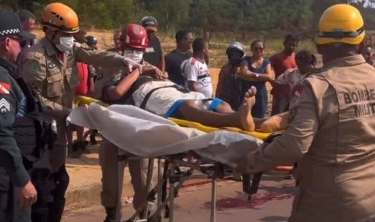Ciclista sofre acidente em Itaituba e é socorrido pelo Corpo de Bombeiros