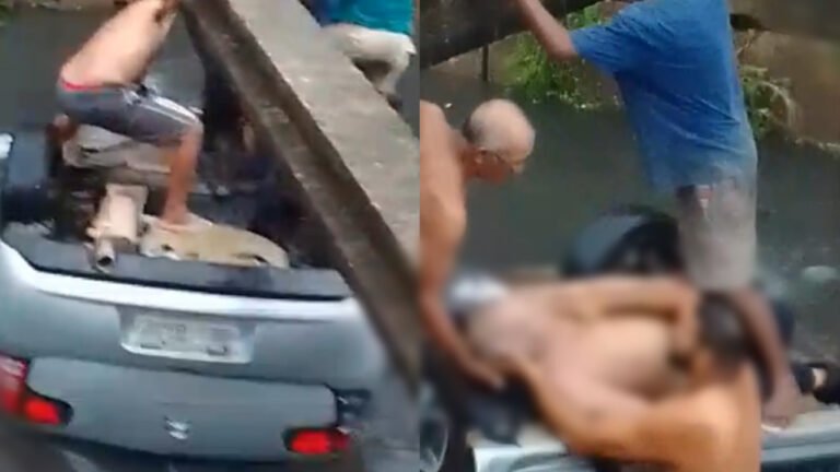 Vídeo: Carro de passeio capota em canal no bairro da Pedreira, em Belém