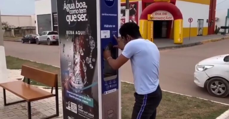 Vídeo: Empresa de Novo Progresso instala bebedouro na Avenida Brasil