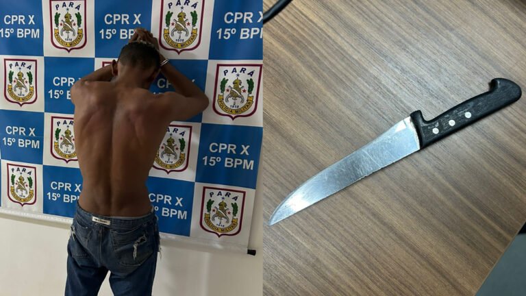 Ameaça com arma branca gera condução de homem para a seccional de itaituba