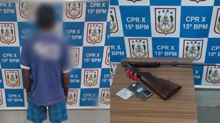 Homem é detido após ameaçar vizinho com espingarda no bairro Sol Nascente, em Itaituba