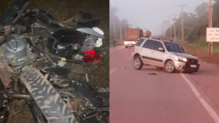 VÍDEO; Acidente entre carro e motocicleta deixa um morto na BR-163