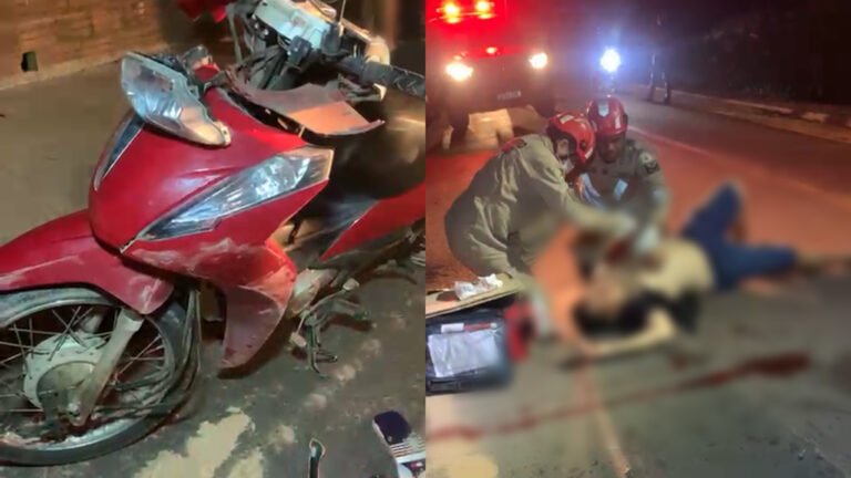 VÍDEO; Motociclista fica gravemente ferido após acidente e motorista foge sem prestar socorro em Itaituba